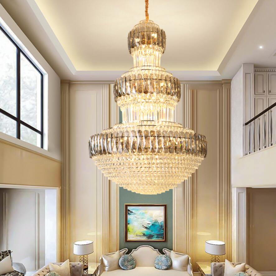 Luxury Modern Chandelier Lighting traditional Duplex Crystal Pendant 3