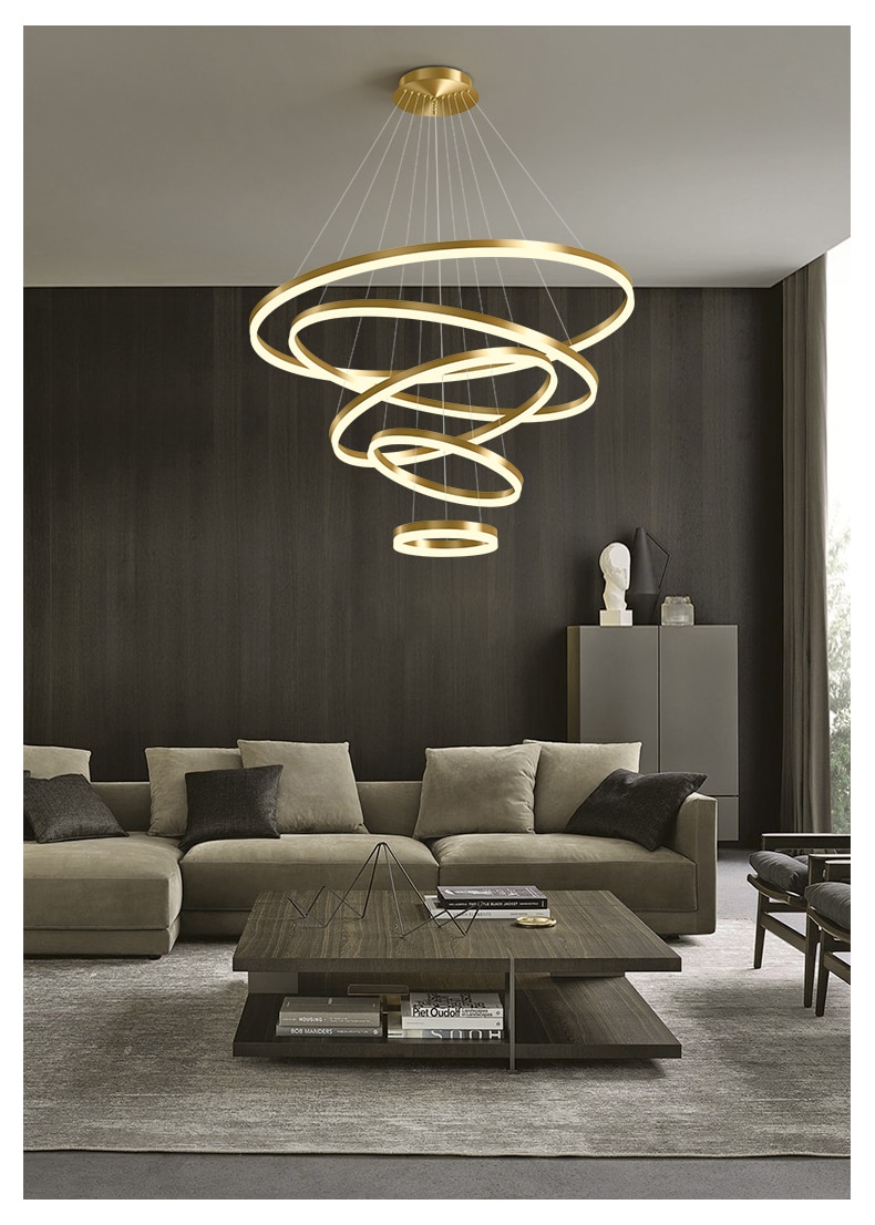 Buy LightInTheBox Acrylic Chandelier Modern 80cm Cut LED Ring Pendant Light  with Oval 1 Ring Max 40W Chrome Finish,Ceiling Light Fixture (Black) Light  Source Color=White Online at Low Prices in India -