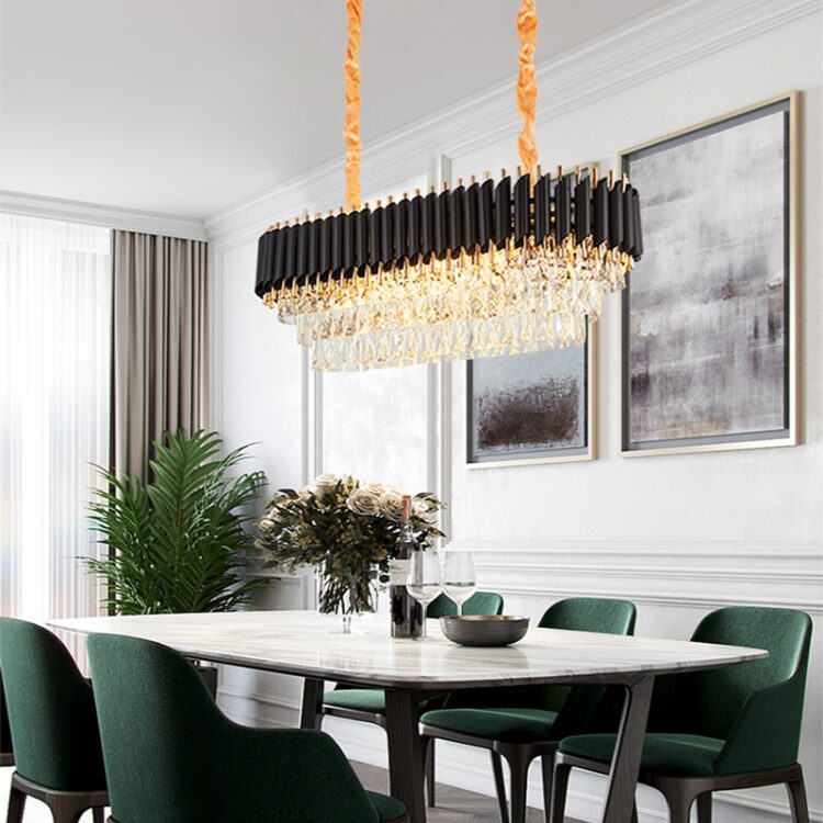 LED Postmodern Oval Crystal Clear Designer LED Chandelier Lighting Lustre Suspension Luminaire Lampen For Dinning Room 3