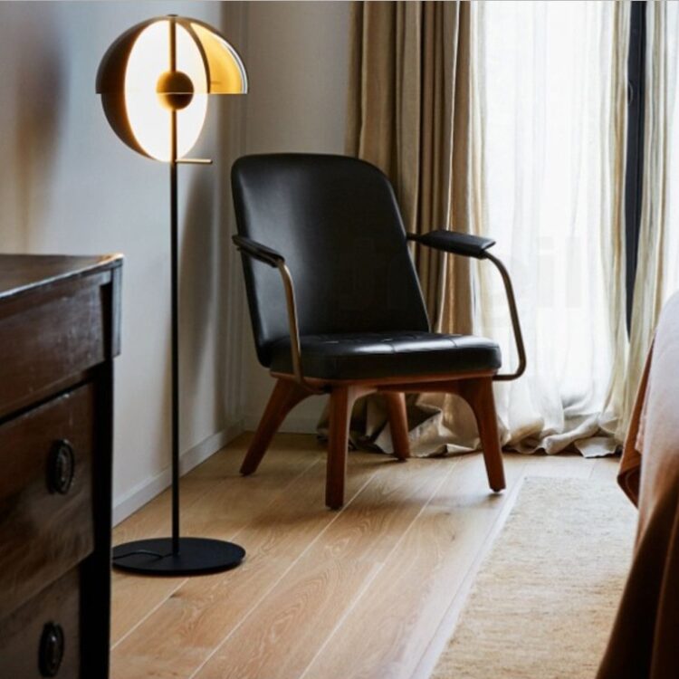 Nordic Creative Hemisphere Floor Lamp Post-modern Minimalist Art Luminaire for Hotel Living Room Bedroom Bedside Decor Led Light 15