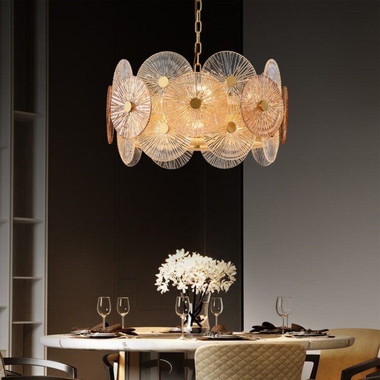 Postmodern Stainless Steel Glass Designer Chandelier Hanging Lamp Lustre Chandelier Lighting Fixture