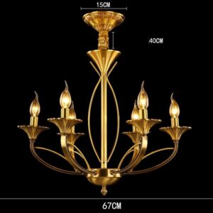 Retro candle chandelier light luxury copper lamps high-end atmospheric for villa/living room/bedroom/dining room/reception room