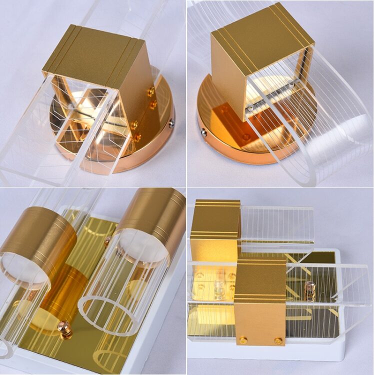 FKL Modern Gold Wall Lamp Transparent Acrylic Lampshade Living room TV Wall LED Bedroom Corridor Aisle Lamp 5