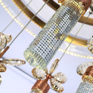 Led cylinder chandelier Dining surface Bubble Column Crystal lamp Remote Control Chandeliers 2