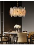 Postmodern Stainless Steel Glass Designer Chandelier Hanging Lamp Lustre Chandelier Lighting Fixture For Foyer 8