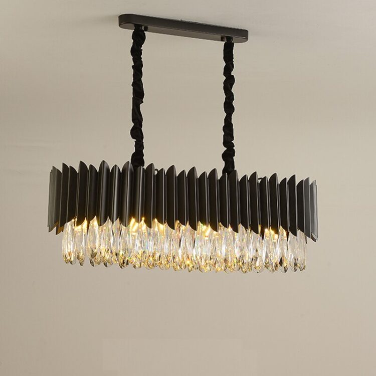 Black Gold Crystal Designer LED Hanging Lamps Lustre Chandelier Lighting Suspension Luminaire Lampen For Dinning Room 3