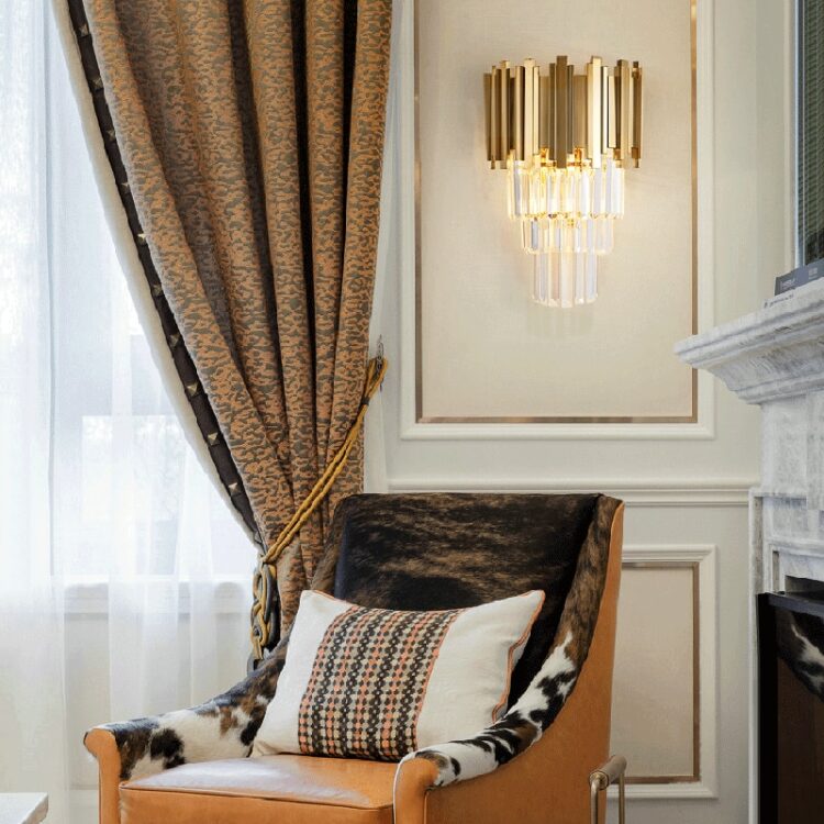 Modern Gold Luxury Crystal Wall Lamp Led Light E14 Bulbs For Bedroom Living Room Study Home Lighting Fixtures 4