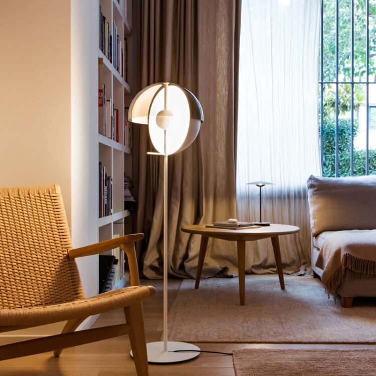 Nordic Creative Hemisphere Floor Lamp Post-modern Minimalist Art Luminaire for Hotel Living Room Bedroom Bedside Decor Led Light 2