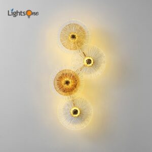 Postmodern light luxury wall lamp living room background wall bedside personalized glass aisle wall light