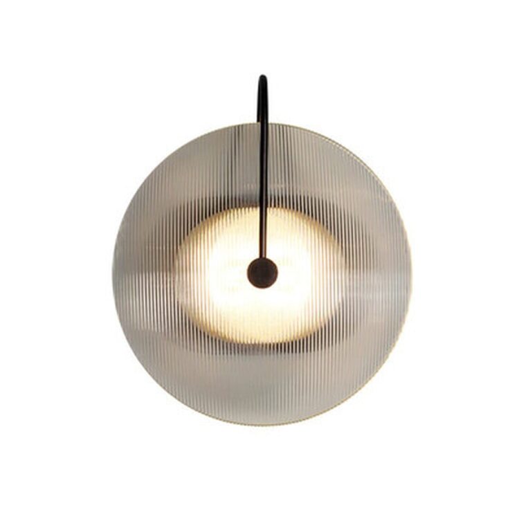 Nordic modern minimalist creative personality glass living room round bed bedroom aisle wall light model house wall lamp 3