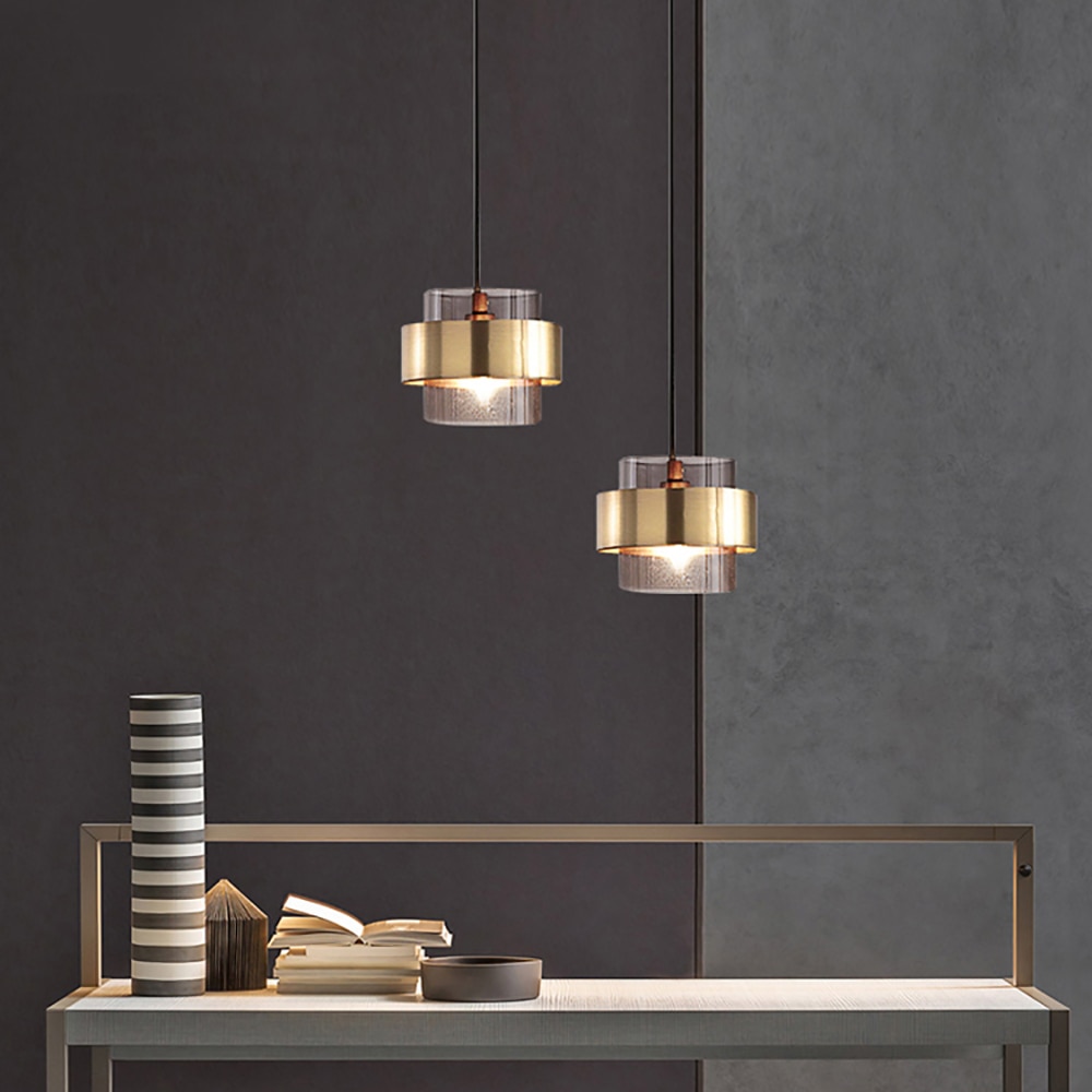 LED Long Acrylic Gold Pendant Lamp Chandeliers Ceiling Light