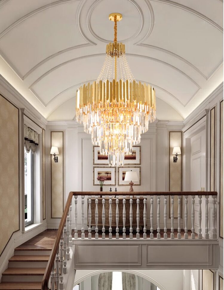 Modern Luxury Crystal Light Living Room Chandelier Hotel Lobby Decoration Gold Crystal Chandelier Lighting Villa Hall Stair Lamp 10