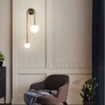 Nordic Glass ball bedside wall lamp G9 LED bedroom living room staircase aisle modern brass decor TV background wall lamp 4