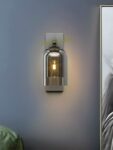 Smoky/Cognac glass Wall Lights Nordic Living room TV background Wall lights Hotel aisle stairs balcony Bedside Sconce Lighting 5