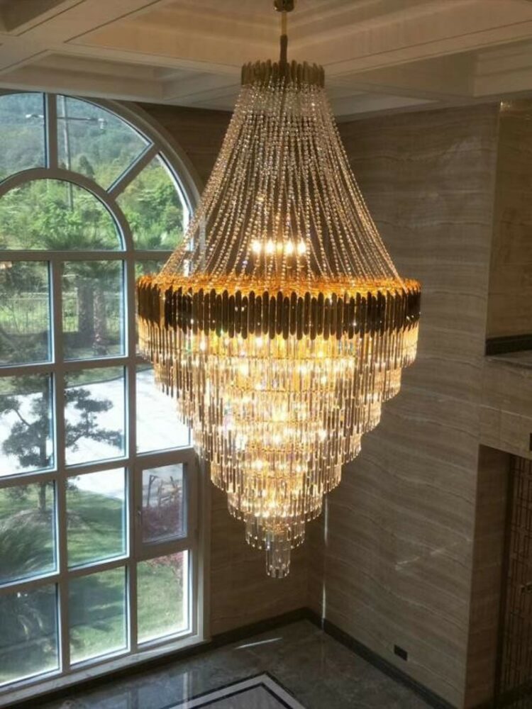 Modern Luxury Crystal Light Living Room Chandelier Hotel Lobby Decoration Gold Crystal Chandelier Lighting Villa Hall Stair Lamp 8