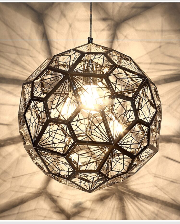 Etch Web Pendant Light Post-Modern Hollow Stainless steel Pendant Light E27 geometric pendant lamp Cafe Bar Loft pendant lamp 16