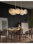 Postmodern Stainless Steel Glass Designer Chandelier Hanging Lamp Lustre Chandelier Lighting Fixture For Foyer 6
