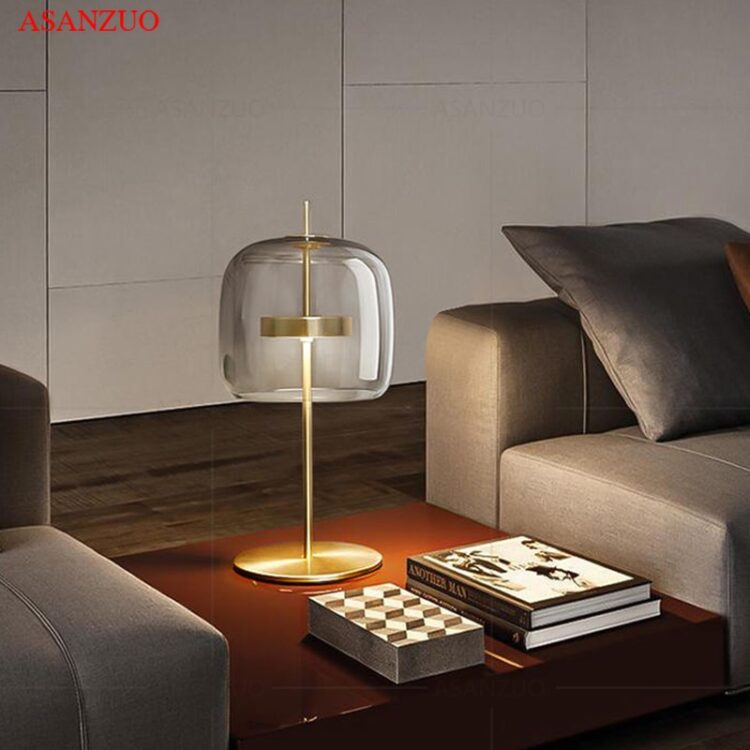 Nordic Gray Glass Table Lamps LED 4
