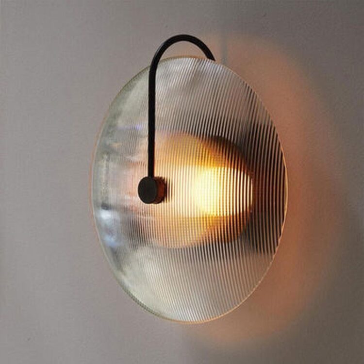 Nordic modern minimalist creative personality glass living room round bed bedroom aisle wall light model house wall lamp 2