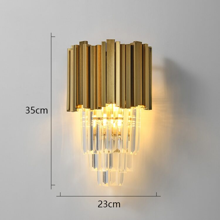Modern Gold Luxury Crystal Wall Lamp Led Light E14 Bulbs For Bedroom Living Room Study Home Lighting Fixtures 6