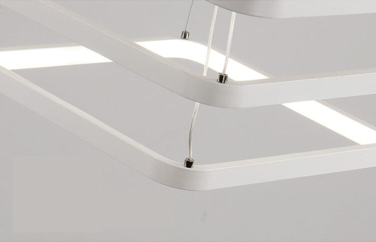 Modern LED Pendant Light 3 Rings Square Pendant Lamp Suspension Lighting Fixture For Living Room Bedroom Dining Room 14