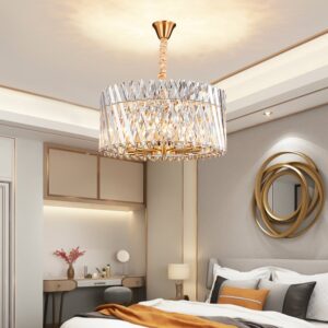Postmodern Light Luxury Crystal Chandelier Simple Living Room Dining Room Bedroom Nordic Interior Decoration Hanging Lights Gold 2
