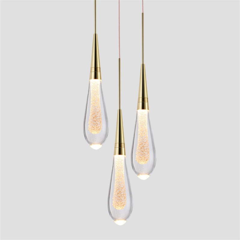 N-Lighten Drop-shaped Crystal Pendant Lights LED Modern Glass Pendant Single Hanging Lamp