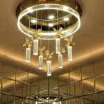 Led cylinder chandelier Dining surface Bubble Column Crystal lamp Remote Control
