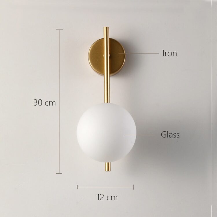 Modern Minimalist Wall Sconce Lamp Bedside Lamp Creative Personality Nordic Decoration Glass Ball Led Interior Lighting 4