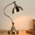 LED Work Lamp Lighting Office Desk Lamp Europe Style Bronze Vintage Table Lamps Reading Study Room Table Light Work Lamp Bureau 2