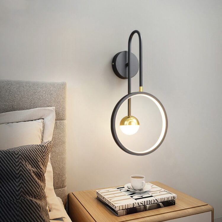 Modern study bedroom bedside LED wall lamp hotel restaurant modeling lamp villa living room lighting direct sales 4