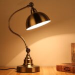 LED Work Lamp Lighting Office Desk Lamp Europe Style Bronze Vintage Table Lamps Reading Study Room Table Light Work Lamp Bureau