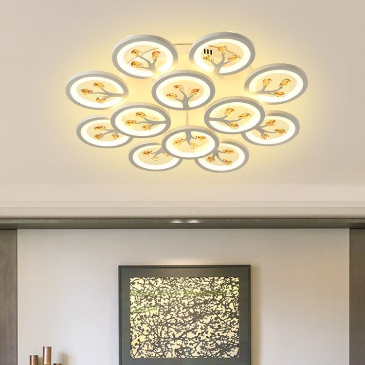 Led ceiling light modern circles fancy lamp remote control led light 3