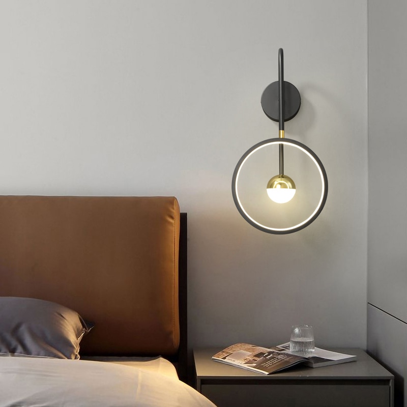 Modern study bedroom bedside LED wall lamp hotel restaurant modeling lamp villa living room lighting direct sales 3