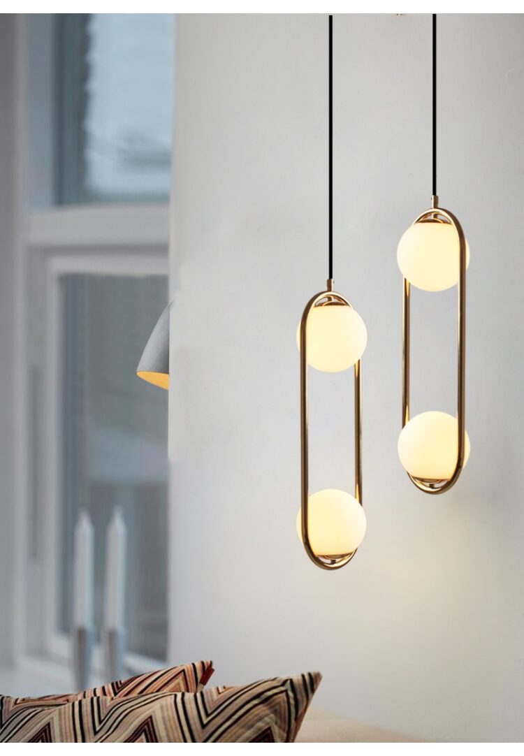 Nordic Design Glass Ball Chandelier Creative Studio Living Room Bedside Hanging Lights Ailse Coffee Shop Light With Led Bulbss-1pendant