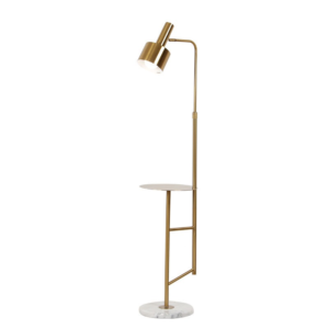 Modern Gold Marble Floor Lamp Living Room Standing Lamp Postmodern Wooden Tea Table Stand Light for Industrial Decor Floor Light