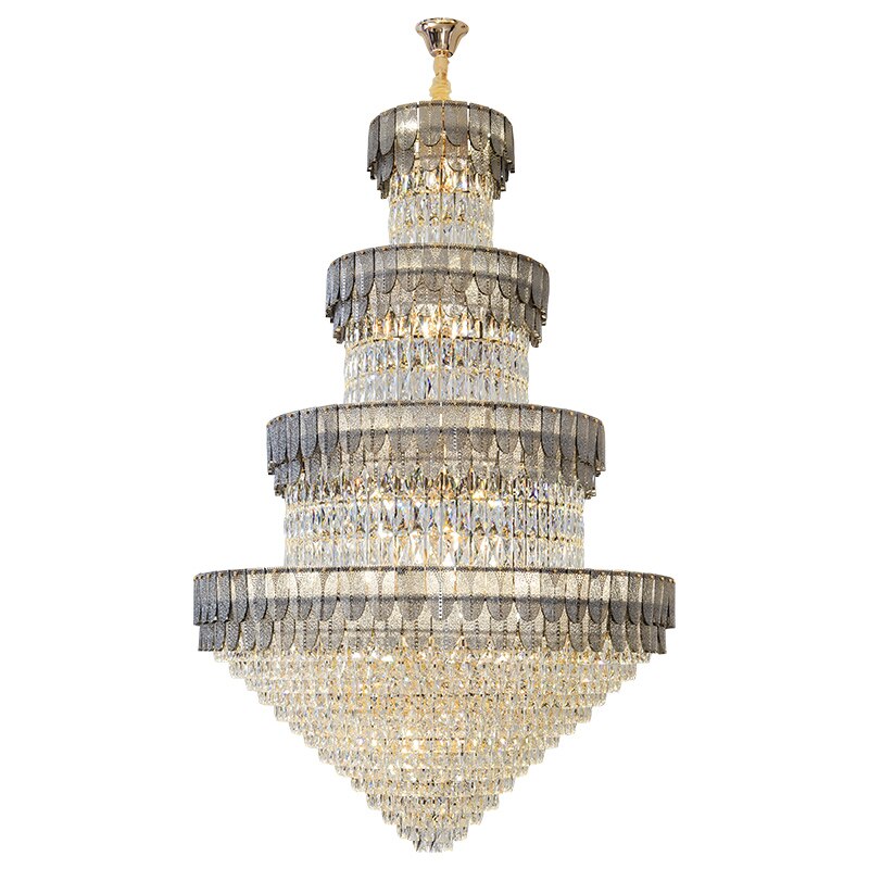 European designer style duplex villa loft crystal chandelier in luxury hotel mall