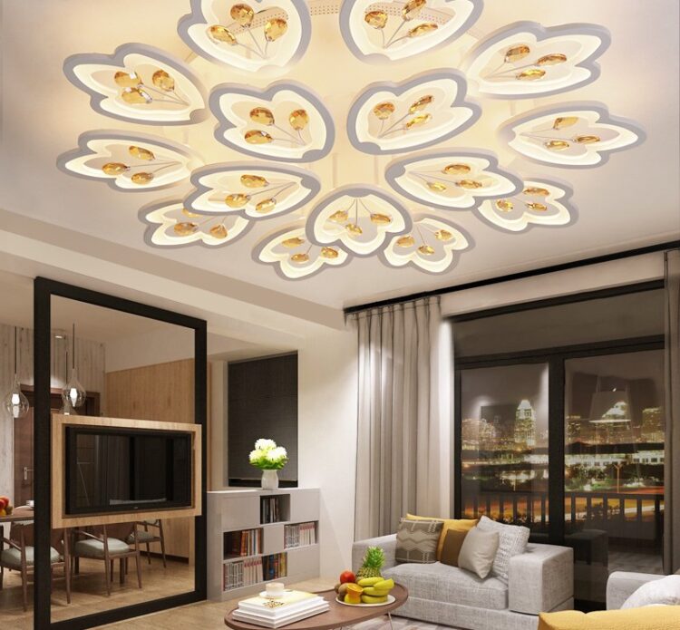 acrylic multi color chandelier and lamp for living room and bed room