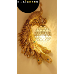 Gold Peacock Modern Indoor Lighting Led Wall Lamp