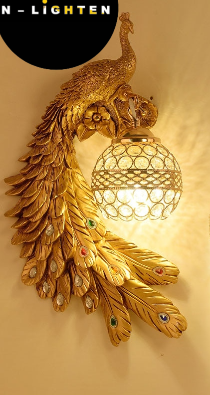 Gold Peacock Modern Indoor Lighting Led Wall Lamp | N-Lighten
