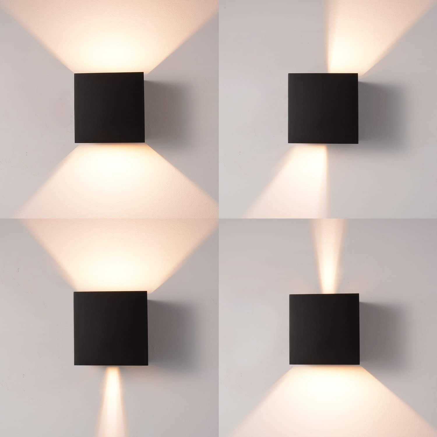 Black LED Wall Light Waterproof Wall Sconce Fixture
