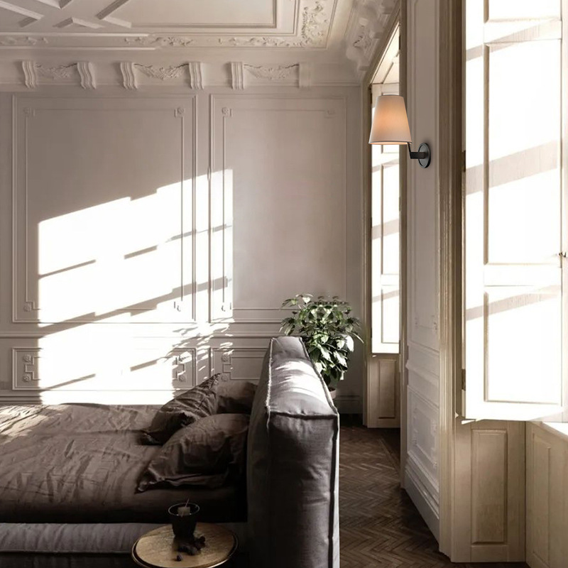 N-Lighten American-style post-modern living room bedroom designer creative fabric wall lamp