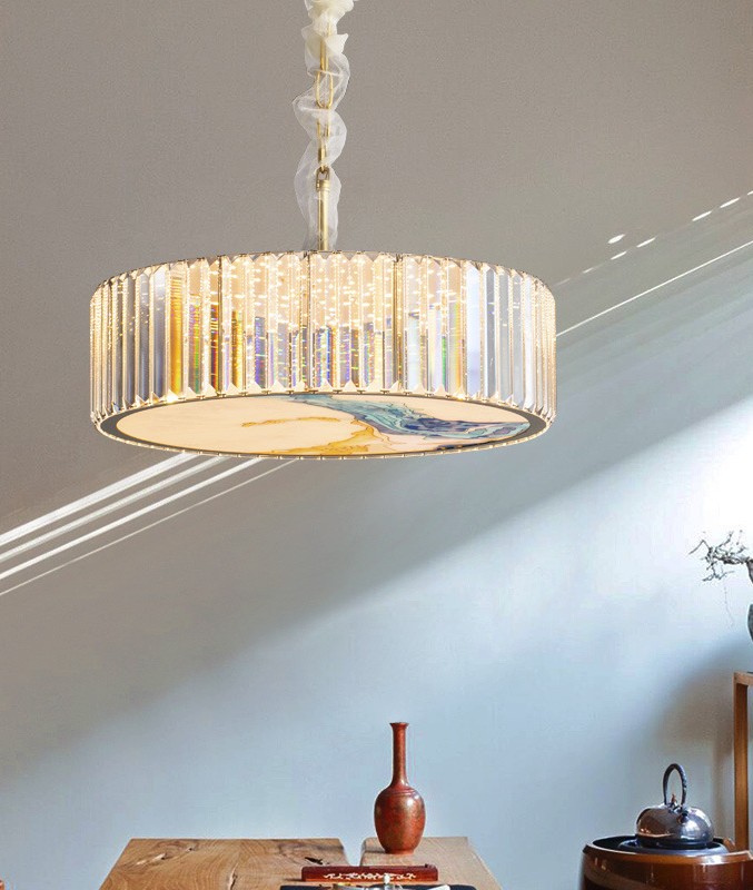 New light luxury crystal bedroom restaurant creative designer tea room small living room chandelier-800
