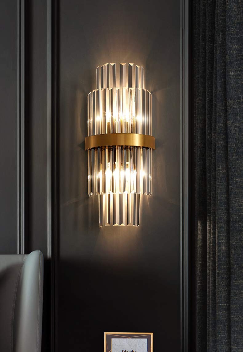 N-Lighten Model Led Crystal Modern Gold Metal Wall Light