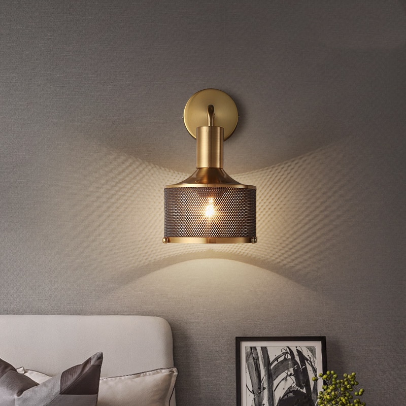 N-Lighten Golden Vintage LED Wall Lamp for Bedside Livingroom Wall Sconce