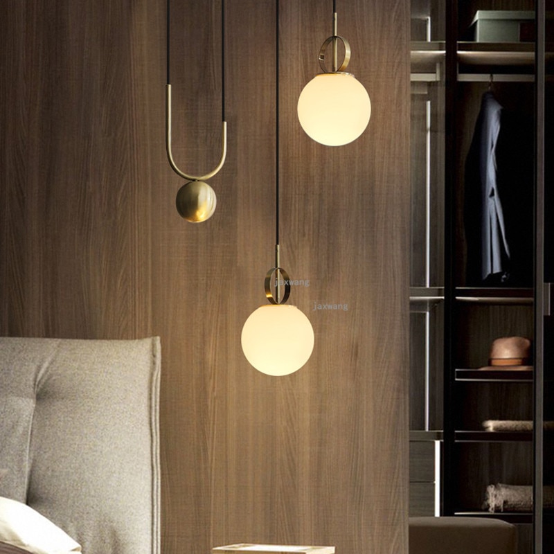 Nordic Design Glass LED Lighting Light Fixtures Living Room Bedroom Pendant Lamp Lights Kitchen Hanging Lamps Modern Home Decor