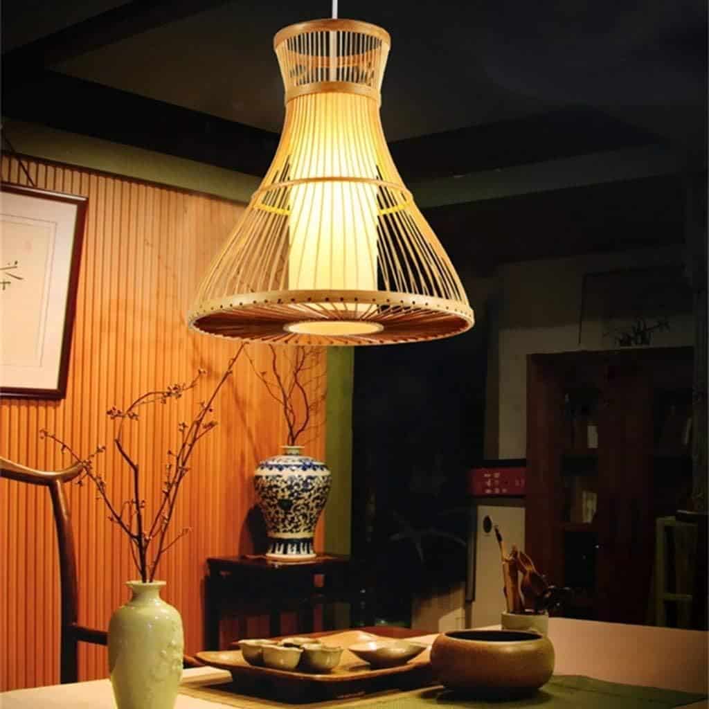 N-Lighten New Modern Minimalist Handmade Bamboo Pendant Lamp for Kitchen, Dining Room, Hallway, Farmhouse