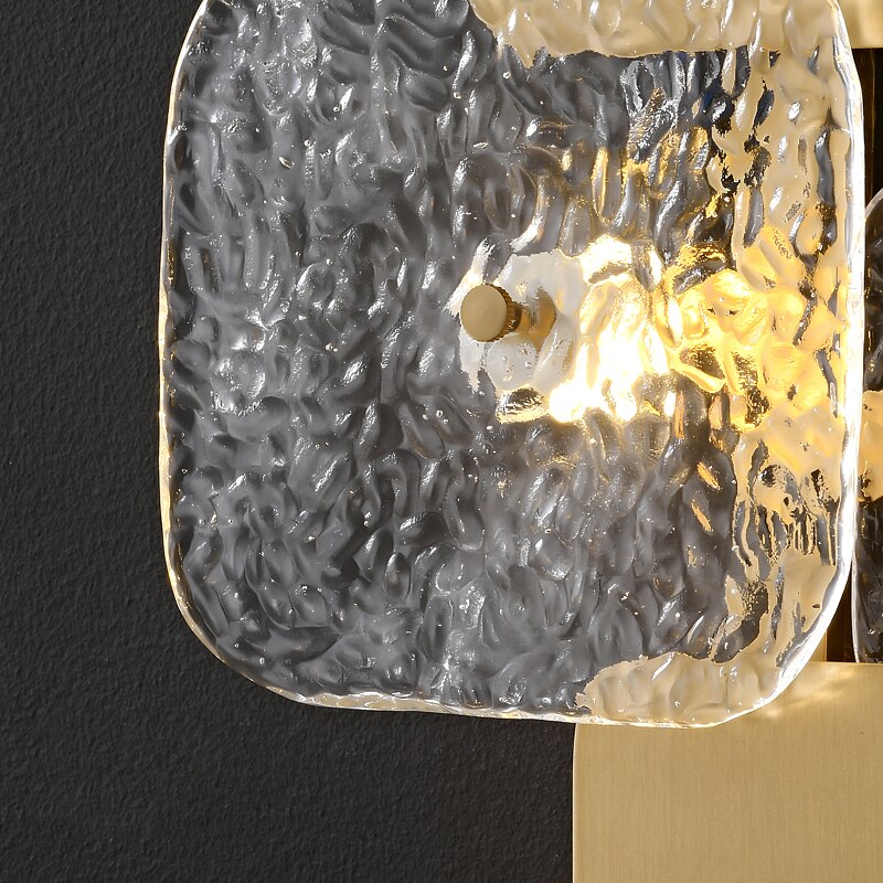 Modern minimalist Art design brass finish clear glass wall lamp