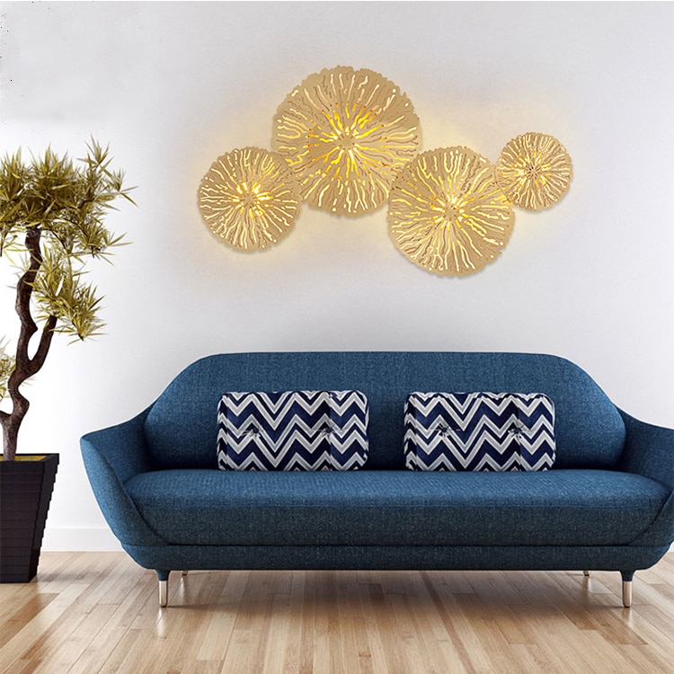 Gold Luxury Wall Lamp Background Home Indoor Living | N-Lighten