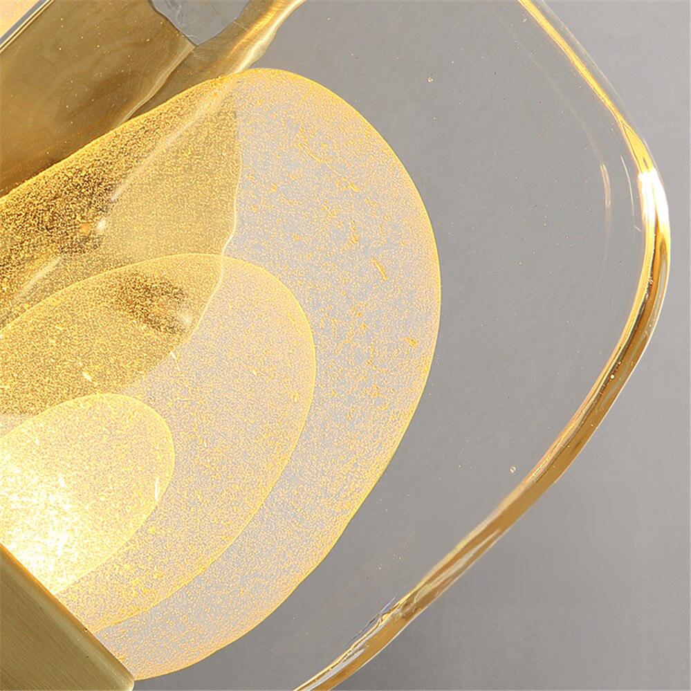 Modern style copper gold clear glass LED wall lamp for bedroom bedside living room corridor luxury villa